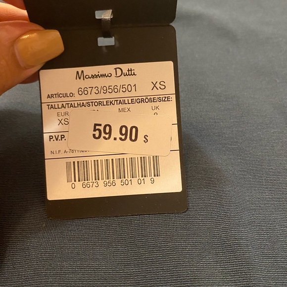 Massimo Dutti Dress, Navy w/drawstring, quarter inch sleeves,  XS, NWT, $50 - Picture 3 of 8